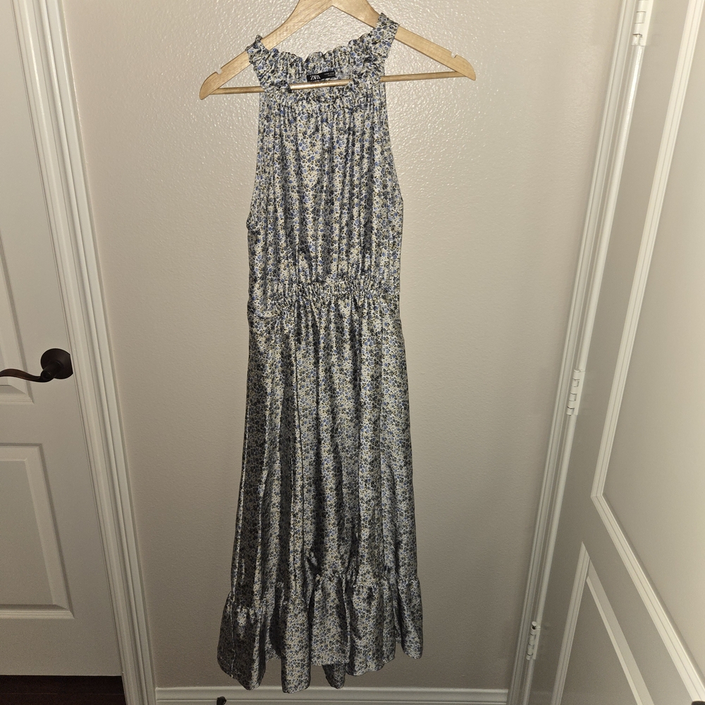 Zara Blue Floral Maxi Dress